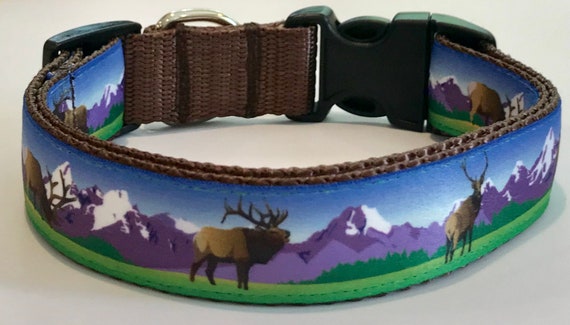 Elk Grand Tetons yellowstone Elk and Mountains Adjustable Dog