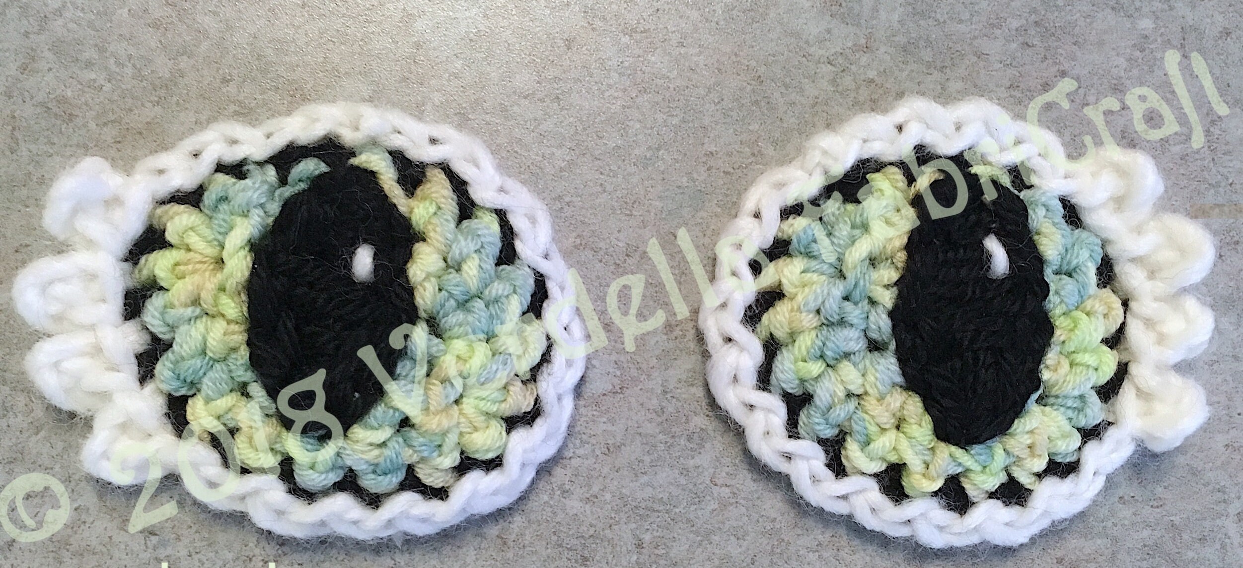 Cartoon Cat Eyes Crochet Pattern Big Kitty Eyes With Lashes PATTERN