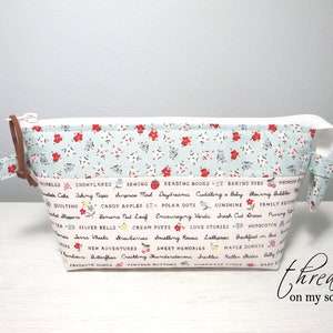 Handmade Open Wide Pouch, Notions Pouch, My Favorite Things, All Purpose Pouch Text