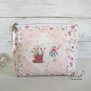 Notions Pouch: Spool Fairy Acufactum, Zipper Patchwork Pouch