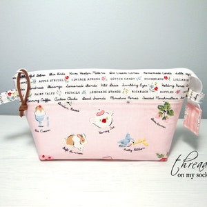 Handmade Open Wide Pouch, Notions Pouch, My Favorite Things, All Purpose Pouch Pink