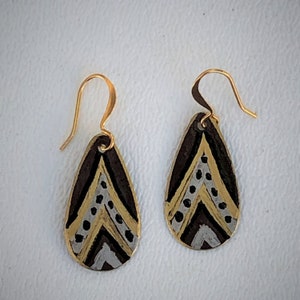 Black and Gold Geometric Earrings