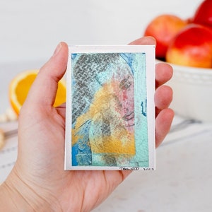 Forma, retrato femenino, Aceo Original, Artist Trading Card, Mixed Media ACEO, por Dianne Bowell On Etsy, linda obra de arte, ATC, asequible,