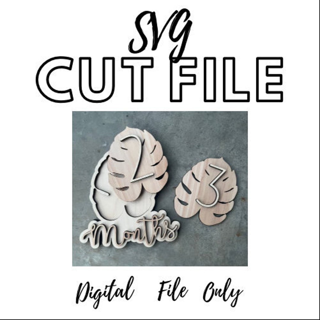 Svg Cut File- Monstera Leaf Milestone Photo Prop - Etsy