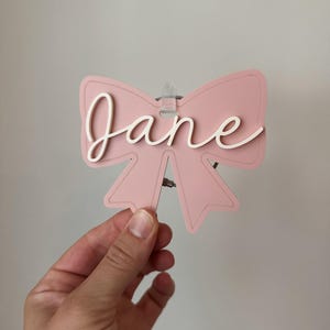 Bow name Bogg Bag Tag, Simply Bag tag, Cheer Bag Tag, 3D name tag, Lake Bag tag, bow gift tag, baby shower gift tag, monogram tag