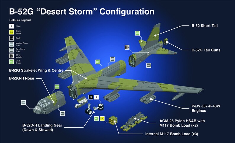 Lego LDD Digital Model Boeing B52 Stratofortress Etsy