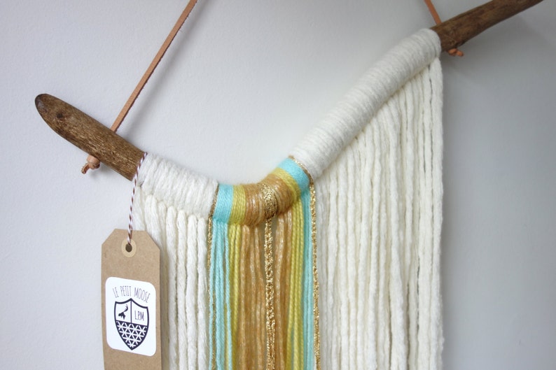 Driftwood yarn wall hanging / Waterfall / textile Etsy