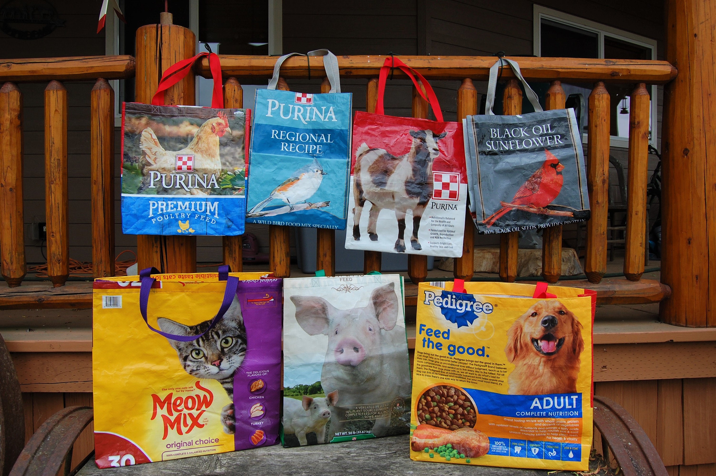 Upcycled feed bags- Many styles available
