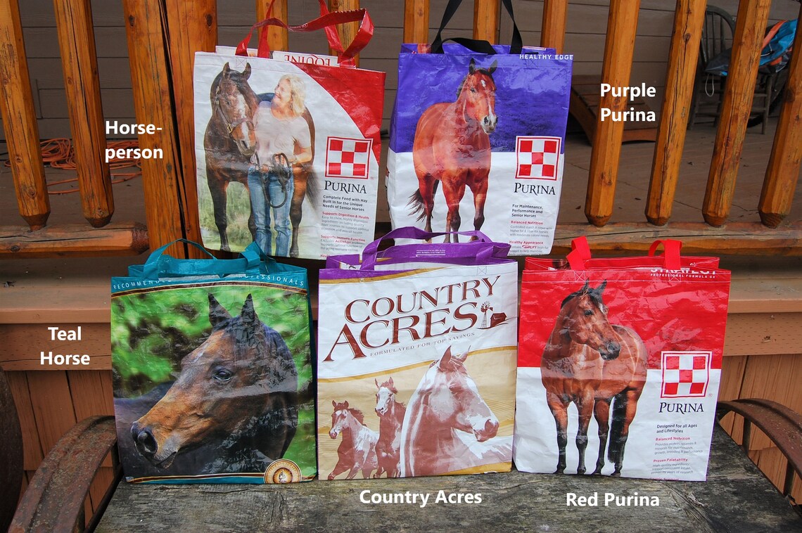 Upcycled Horse feed bags Many styles available Etsy