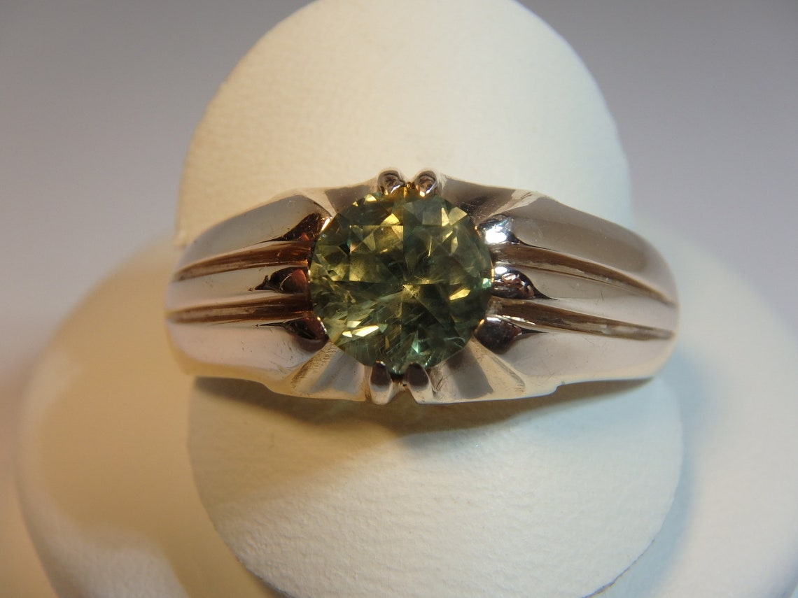 Sapphire Men's Gold Ring Etsy