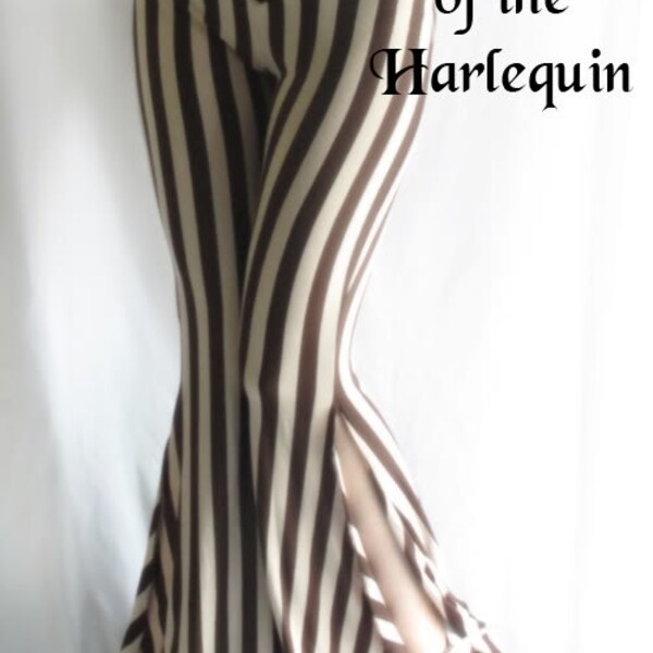 Alternative Lifestyle and Dance Wear Steampunk Cream and Brown Stripes Flare Pants