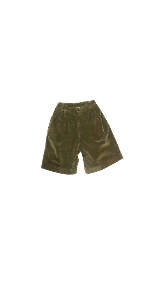 Vintage 90s Olive Green Corduroy Shorts