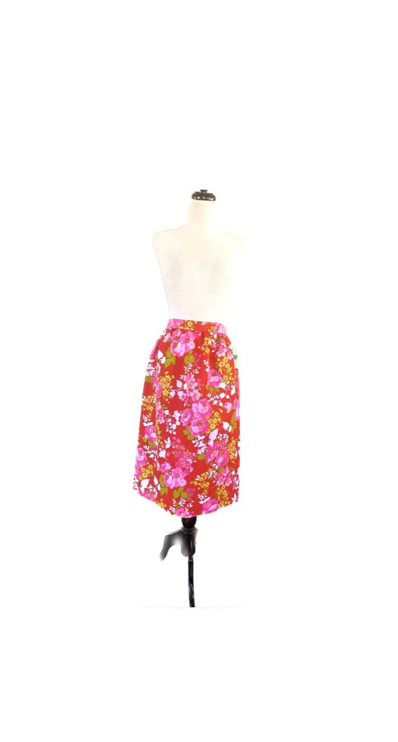 Vintage Handmade Bright Floral Skirt