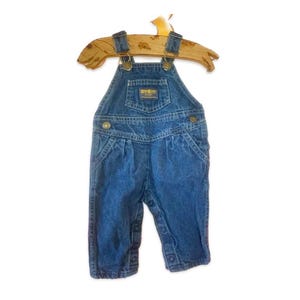Vintage 1990s OSH KOSH Denim Bubble Overalls - Size 3-6 months