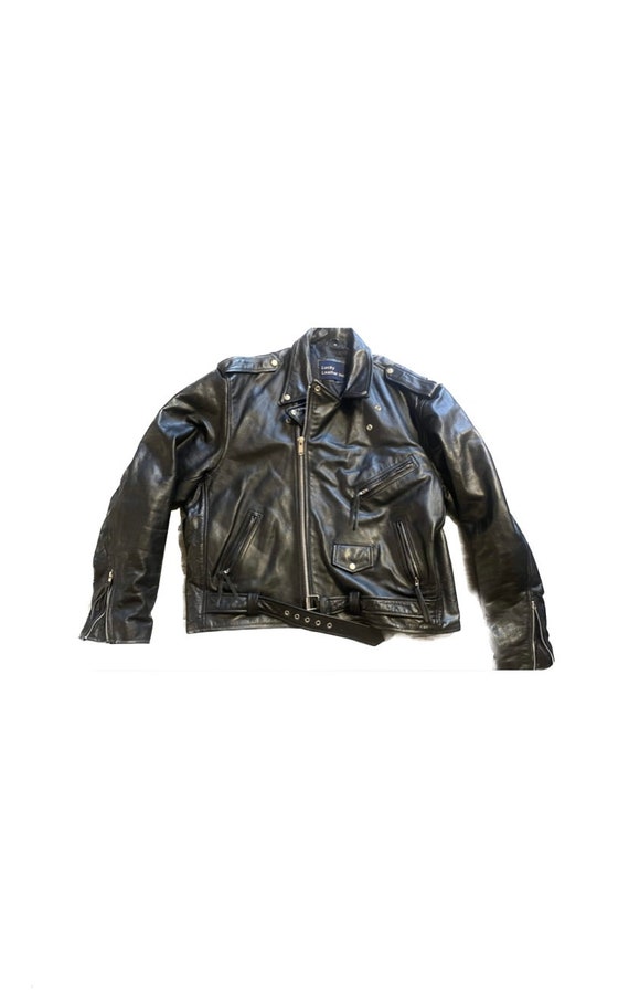 Vintage Lucky Leather Biker Jacket XXL / Size 56 - image 1