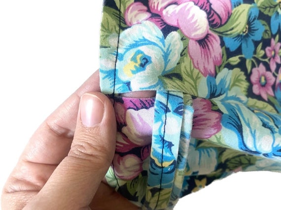 Vintage Handmade Floral Cotton Wrap Skirt - image 5