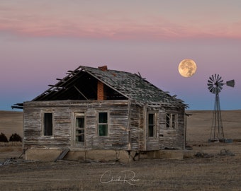 Photo Art - Full Moon Photography - Rustic