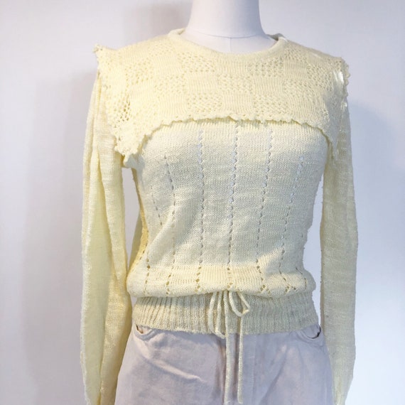 Vintage 70's 80's Collared Sweater - image 3