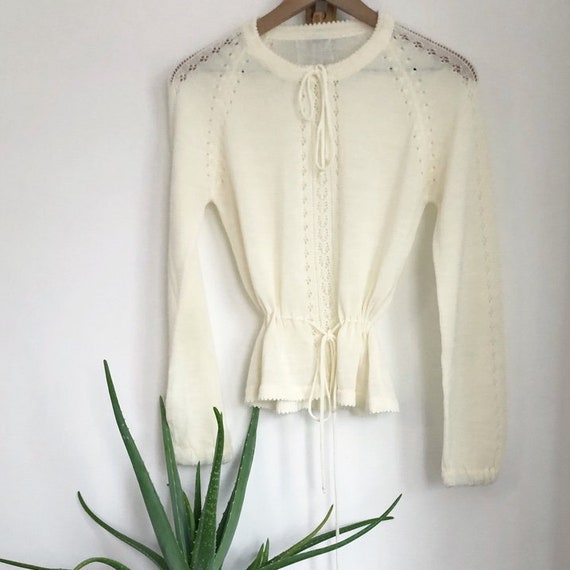 Vintage 70's Crochet Sweater - Gem