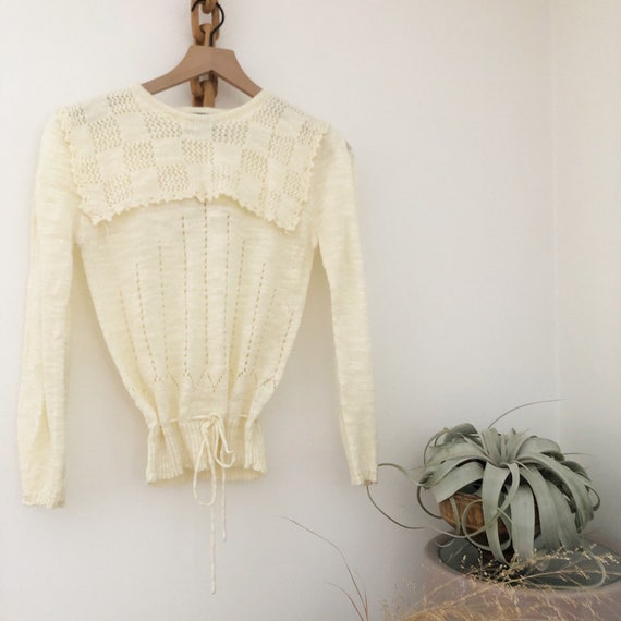 Vintage 70's 80's Collared Sweater - image 1