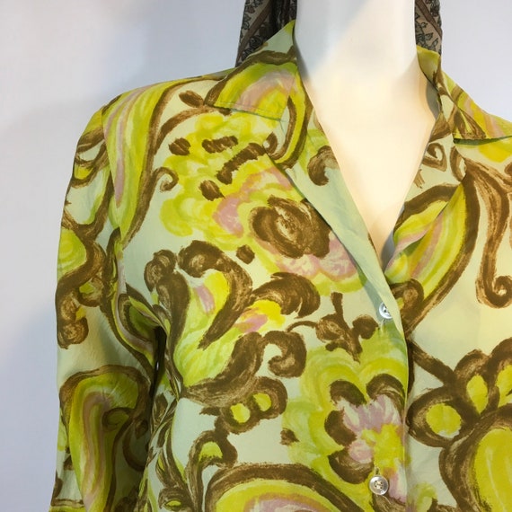 Vintage 70's Painted Floral Paisley - image 3