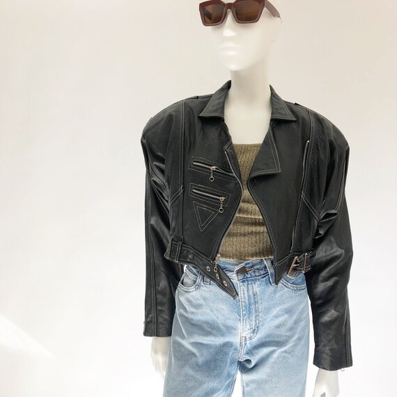 Vintage 80's Black Leather Jacket