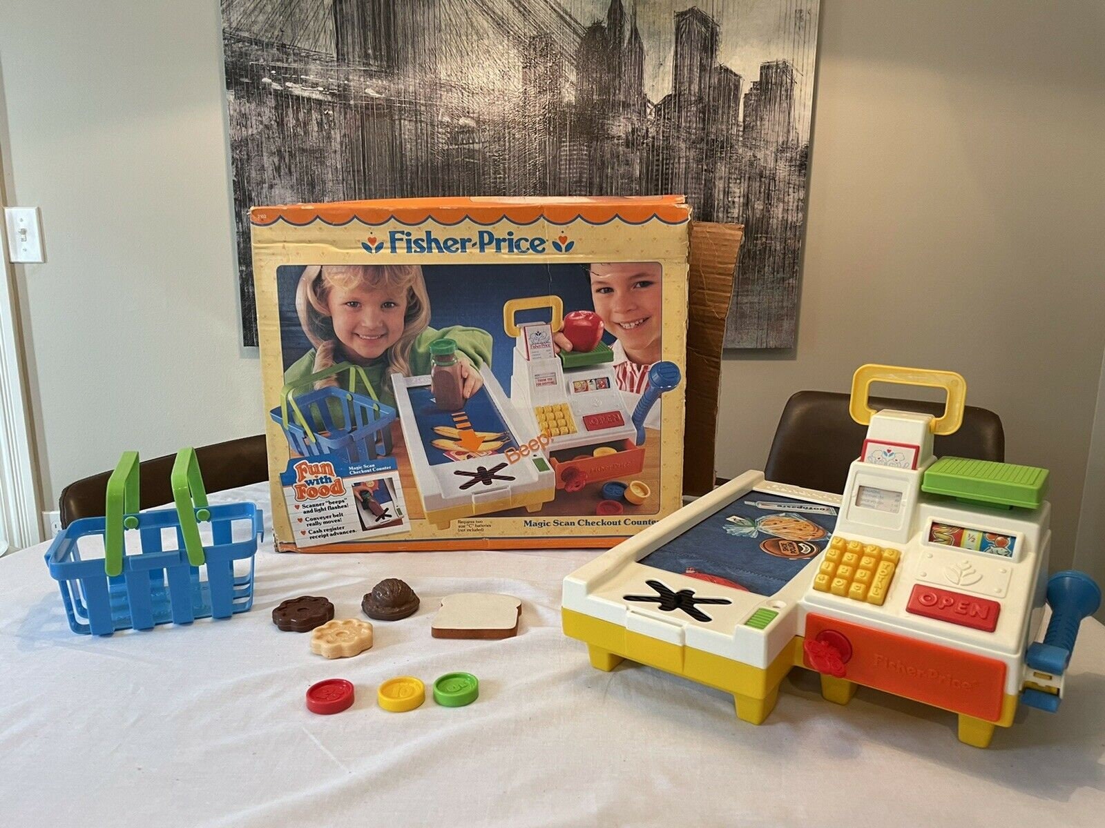 VINTAGE Fisher Price Magic Scan Checkout Counter With Box 1988 Etsy