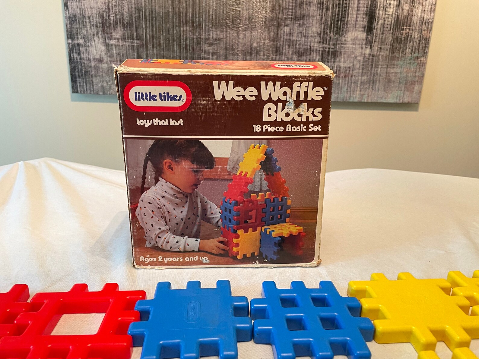 VINTAGE Little Tikes Wee Waffle Blocks 18 Piece Basic Set Etsy