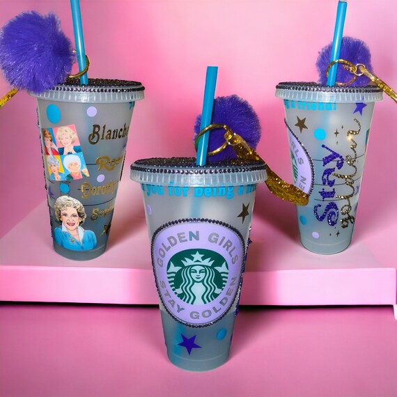 Golden Girls Starbucks Cold Cup | Custom 24oz Tumbler with Bling Lid