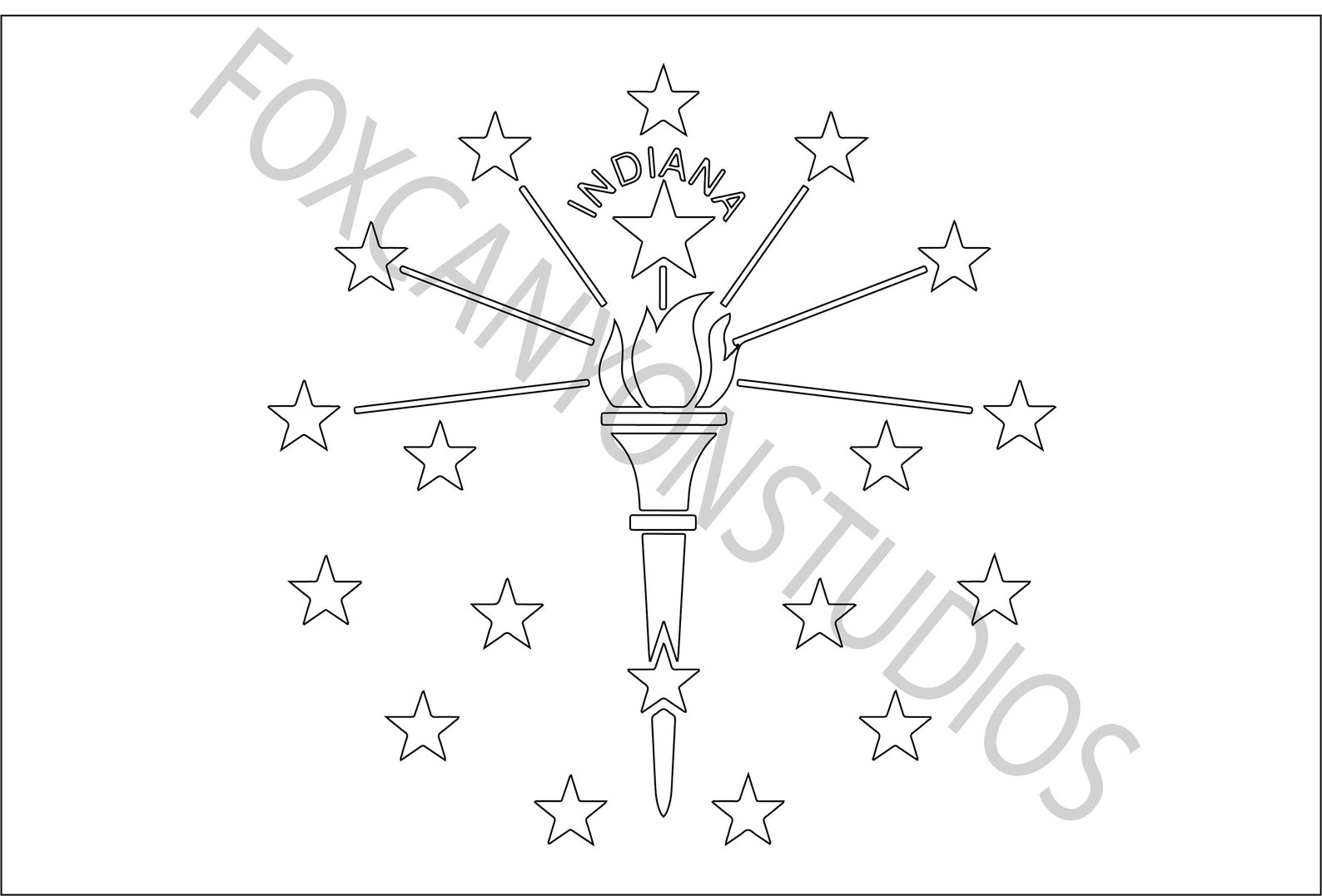 Indiana State Flag Coloring Page Digital Print-out - Etsy UK