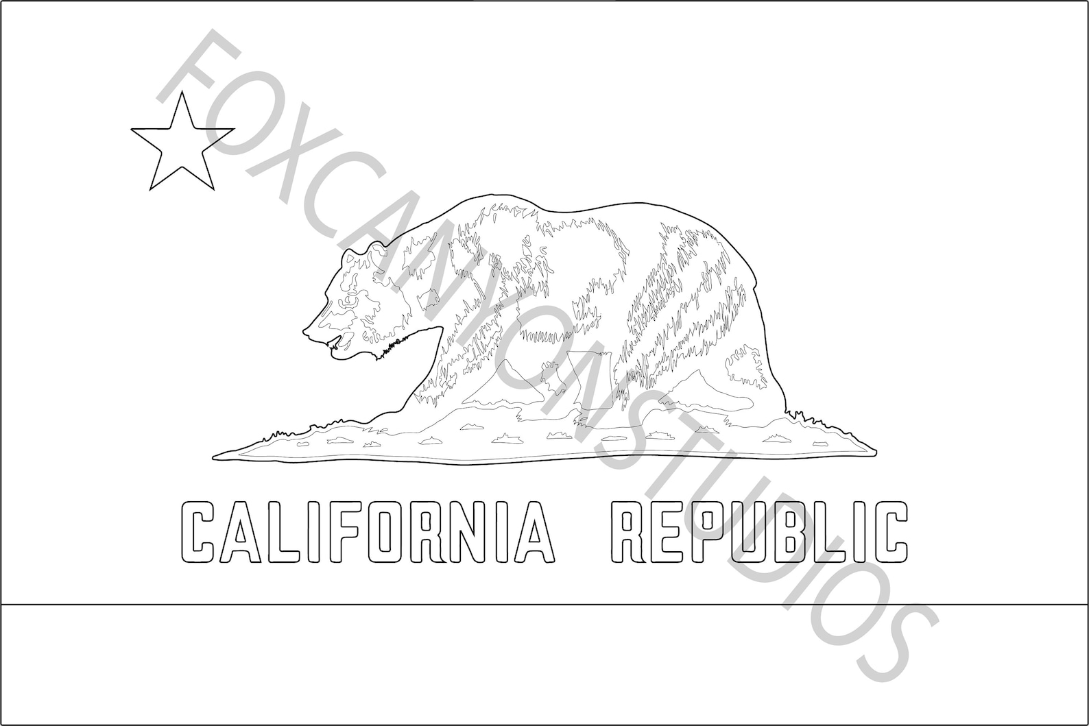 California State Flag Coloring Page Digital Print-out - Etsy