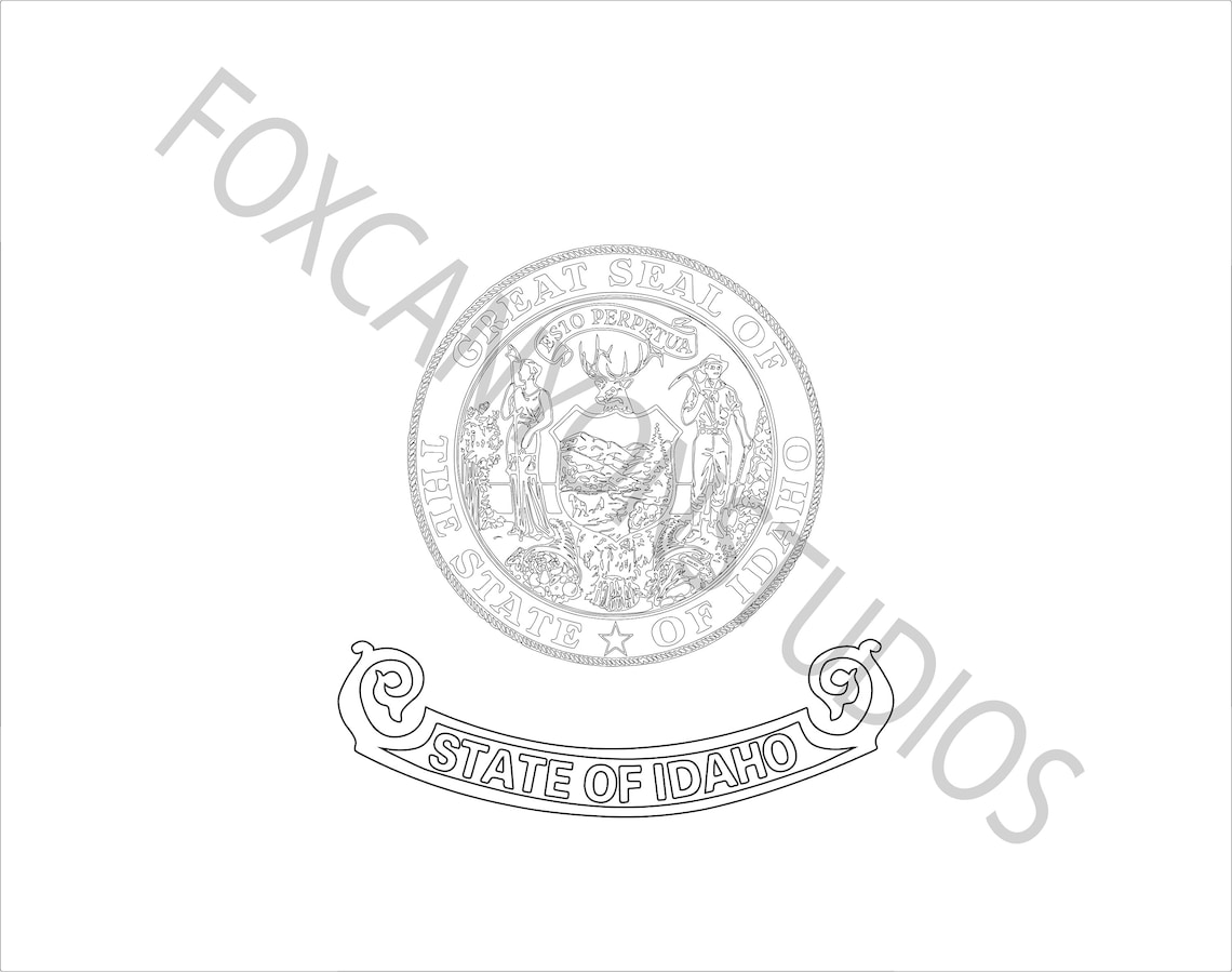 Idaho State Flag Coloring Page Digital Print-out - Etsy Hong Kong