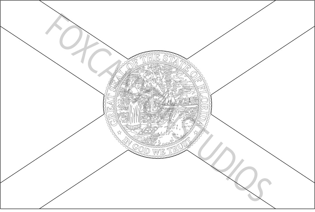 Florida State Flag Coloring Page Digital Print-out - Etsy Canada