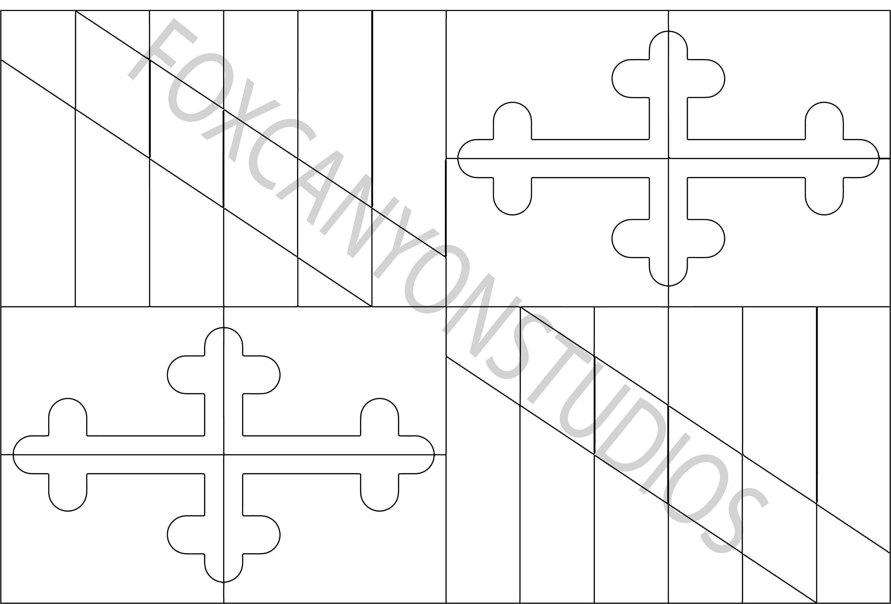 Maryland State Flag Coloring Page Digital Print-out - Etsy