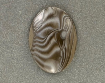 Polish Flint Cabochon 36 x 26 mm Designer Freeform Oval