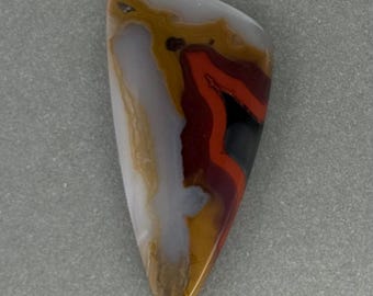 Kentucky Agate Cabochon  52 x 25 mm Triangle Triangular Leaf Designer
