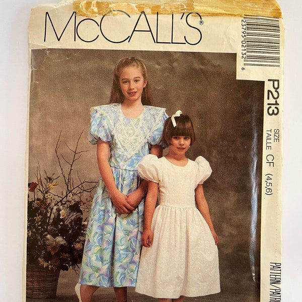 1980s Girls' Special Occasion Dress Pattern - MCCall's P213