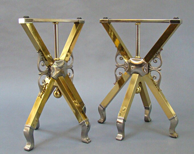 Vintage Casket Stand Brass Chrome Antique Casket Stand Etsy