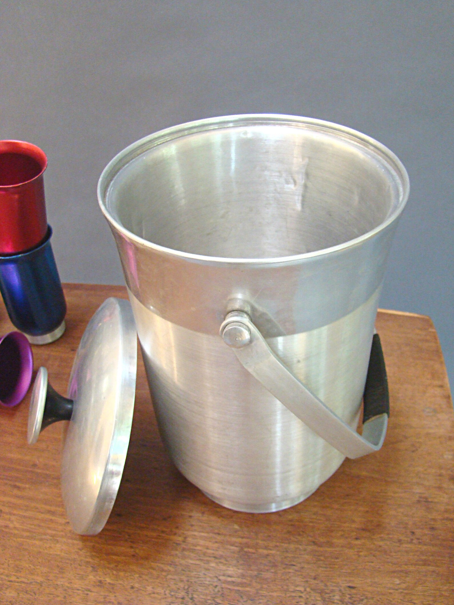 Aluminum Ice Bucket Vintage Ice Bucket Tall Bucket Etsy