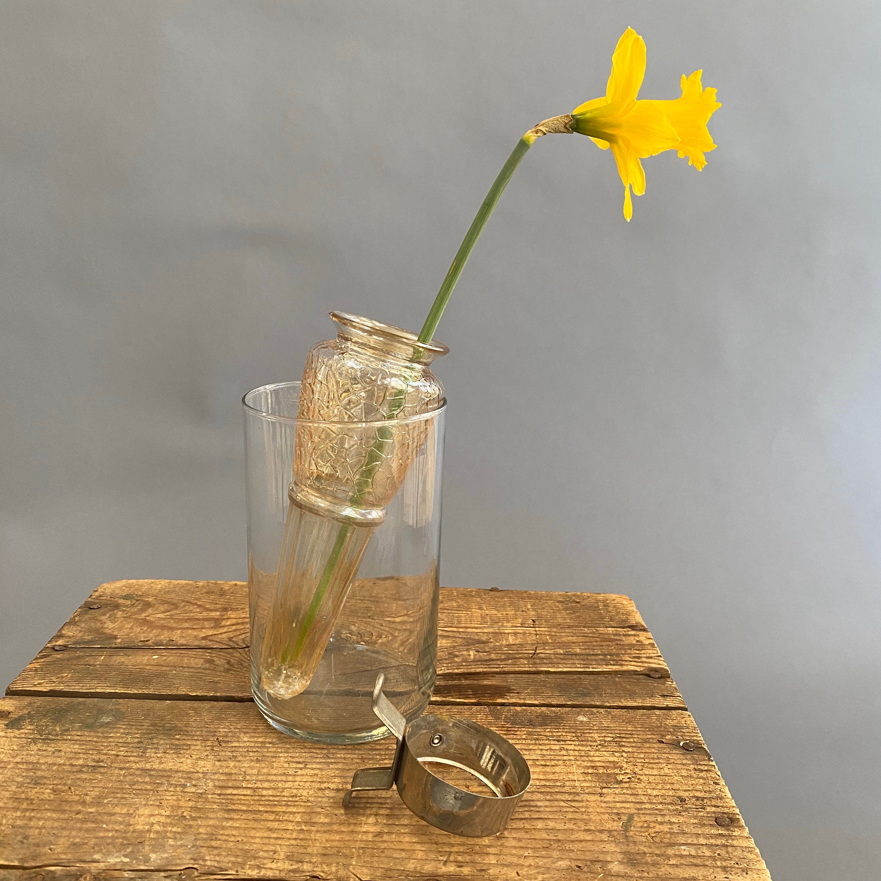 Antique Car Vase, Bud Vase, Wall Vase, Auto Vase, Yellow Orange