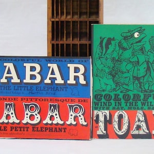 Vintage Babar, Wind in the Willows, Litho Coloring, Primary Colors, Lithograph, Vintage Coloring Book, Kids Room Decor, Toad, Kids Art