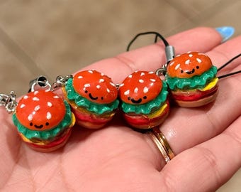 Resin burger phone charm