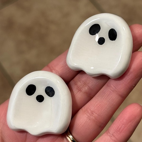 Ghost polymer clay worry stone| Desk buddies | pocket friends