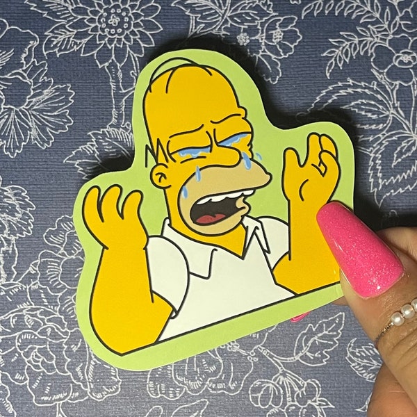 Homer crying sticker | laptop sticker | journal sticker