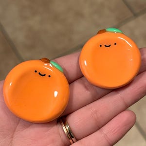 Orange polymer clay worry stone| Desk buddies | pocket friends