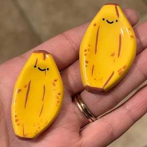 Banana polymer clay worry stone| Desk buddies | pocket friends