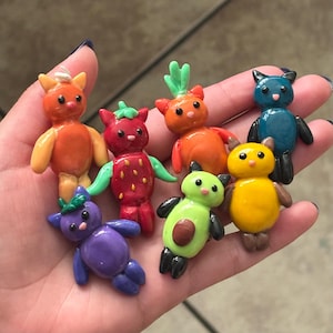 Cat Magnet | Food magnets | Fridge magnets | Clay Magnets | Handmade Food Magnet | fruit magnets