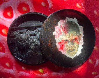 Horror/Halloween themed glitter resin eyelash holder case/ lash storage