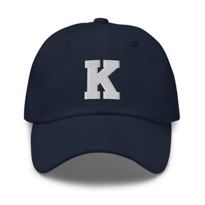 Gorra de béisbol con letra inicial K para mujeres y hombres, sombrero de papá bordado, regalo del día de San Valentín para ella
