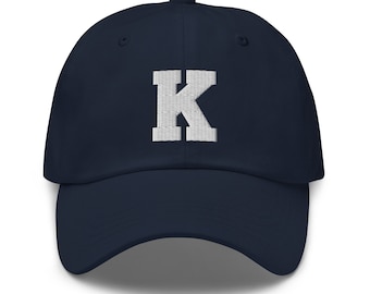 Initial Letter K Baseball Cap for Women Men Embroidered Dad Hat Valentine&#39;s Day Gift for her